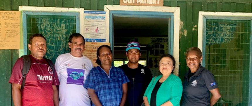 Essential Programme on Immunization (EPI) review team at a health Clinic, Makira province, Solomon Islands.
